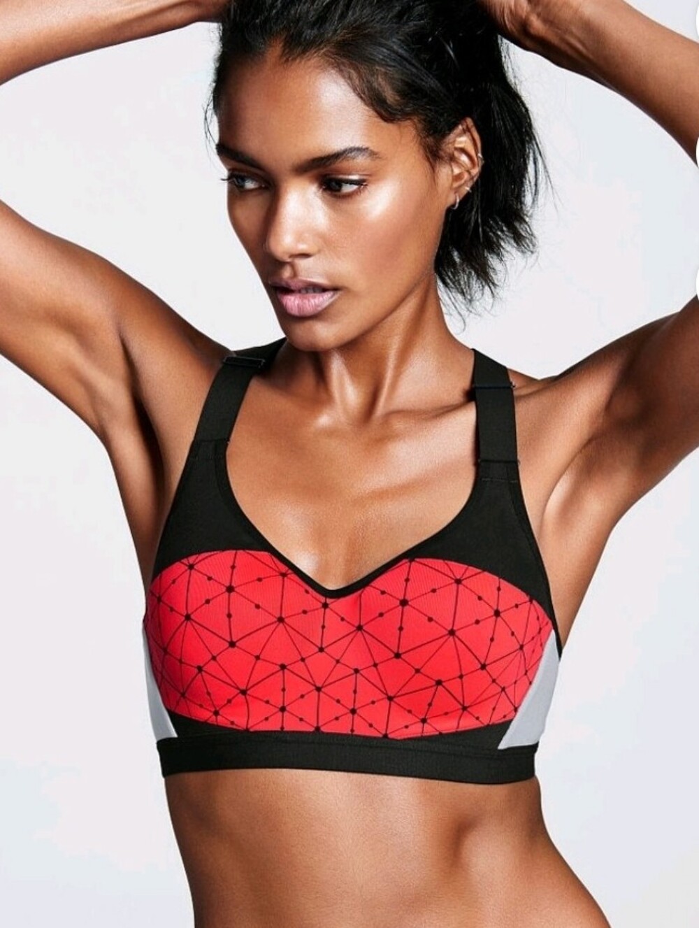 Victoria's Secret VSX "The Incredible" Sports Bra Red Black Padded 40D